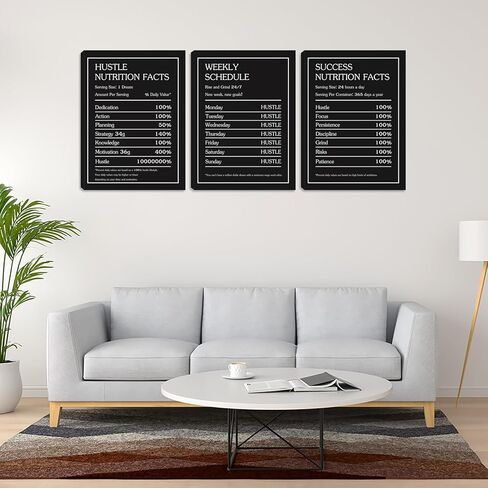 ملصقات ديكور الجدار التحفيزية ملصقات الجدار الملهمة مجموعة اللوحات الجدار اللوحات المؤطرة لمكتب غرفة المعيشة ديكورات جدار صور ملصق طباعة ديكور جدار العمل الفني (36'W x 16'H) in Kuwait