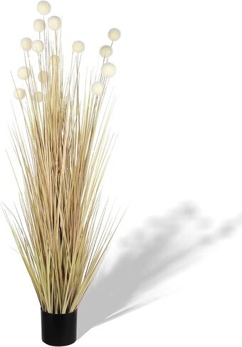 Kol 4ft الأعشاب الاصطناعية ذيل الحصان ، العشب Pompom Faux ، 47in POM POM PLANT في وعاء ، ديكور حديقة الزفاف في المكتب المنزلي ، نباتات الأرضية الداخلية في الهواء الطلق ، هدية المنزل in Kuwait