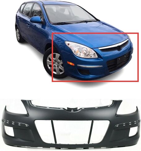 FITPARTS متوافقة مع غطاء المصد الأمامي 2009 2010 2011 2012 HYUNDAI ELANTRA TOURING GL GLS L SE HATKBACK 09 10 11 12. جديد ، مسبوق وجاهز للطلاء. مع ثقوب الضوء الضباب. in Saudi Arabia