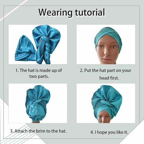 Nigerian Luxury Headtie, African Headtie WomenWrap Turban Cap Auto Gele Headgear For Party in Kuwait