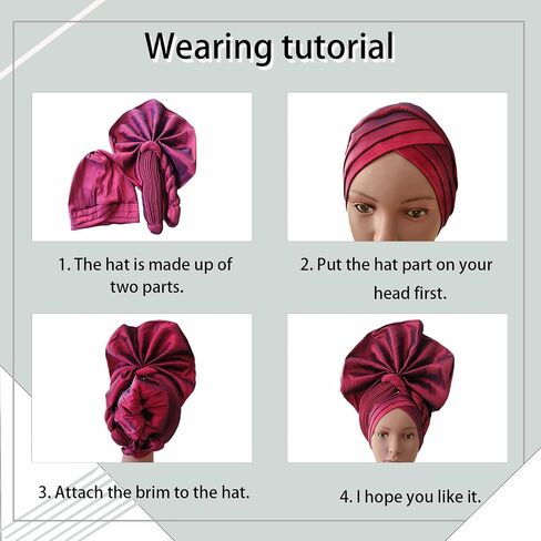 Nigerian Luxury Headtie, African Headtie WomenWrap Turban Cap Auto Gele Headgear For Party in Kuwait