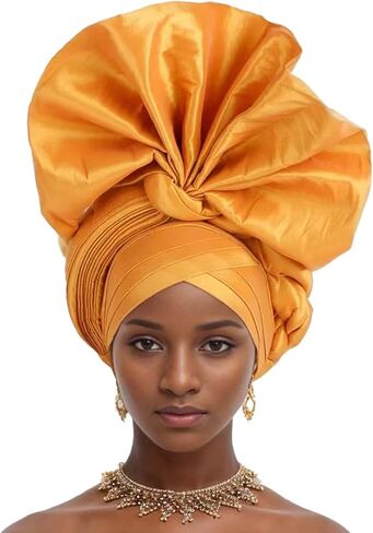 Nigerian Luxury Headtie, African Headtie WomenWrap Turban Cap Auto Gele Headgear For Party in Kuwait