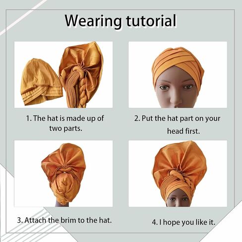 Nigerian Luxury Headtie, African Headtie WomenWrap Turban Cap Auto Gele Headgear For Party in Kuwait