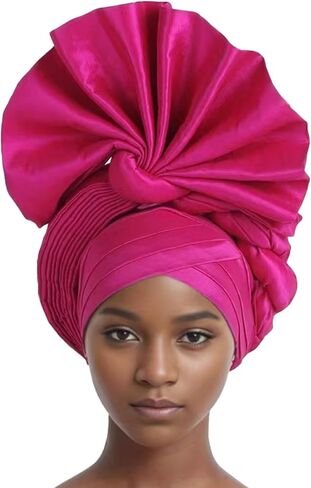 Nigerian Luxury Headtie, African Headtie WomenWrap Turban Cap Auto Gele Headgear For Party in Kuwait