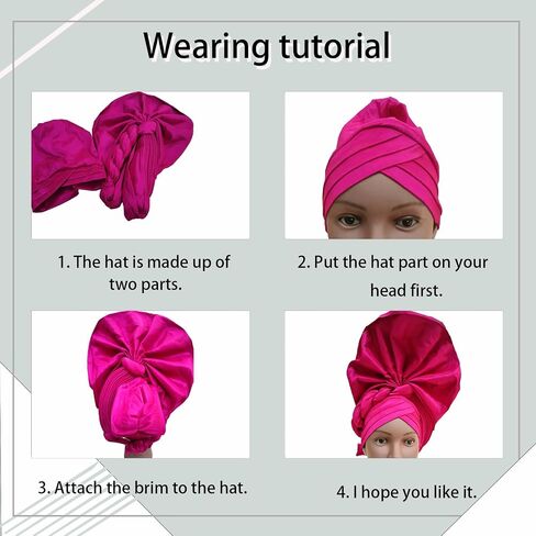 Nigerian Luxury Headtie, African Headtie WomenWrap Turban Cap Auto Gele Headgear For Party in Kuwait