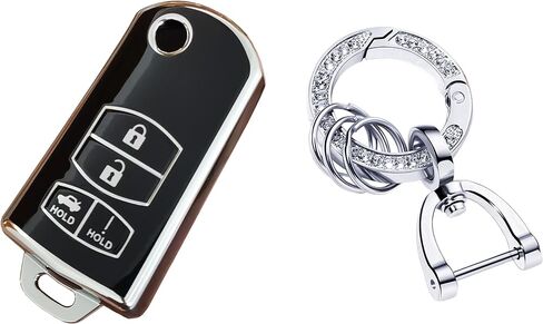 For Mazda Key Fob Shell Keyless Remote Smart Key Fob Cover With Keychain Fit for Mazda CX-5 CX-7 CX-9 MX-5 MPV RX-8 in Kuwait