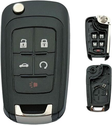 Replacement Key Fob Shell Case Fits for Chevy Cruze Malibu Equinox Sonic Impala GMC Terrain Buick Lacrosse 2011-2016 Keyless Entry Remote Control 5 Button Flip Key Pad Cover (5 Button) in Saudi Arabia