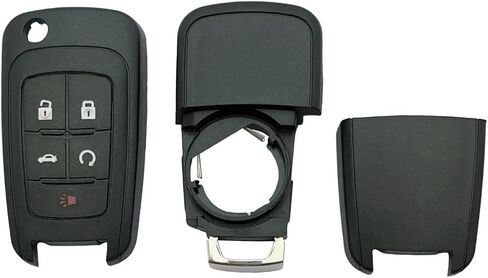 Replacement Key Fob Shell Case Fits for Chevy Cruze Malibu Equinox Sonic Impala GMC Terrain Buick Lacrosse 2011-2016 Keyless Entry Remote Control 5 Button Flip Key Pad Cover (5 Button) in Saudi Arabia