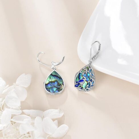 Blue Jay Earrings Sterling Silver Blue Jay Leverback Bird Jewelry Gifts for Bird Lover in Saudi Arabia