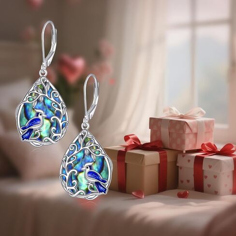 Blue Jay Earrings Sterling Silver Blue Jay Leverback Bird Jewelry Gifts for Bird Lover in Saudi Arabia