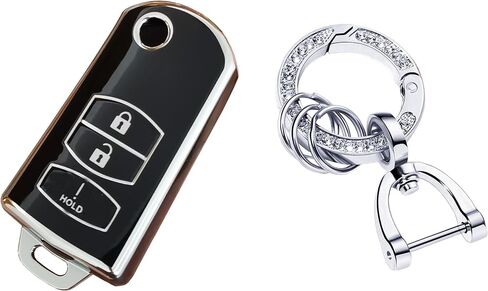 For Mazda Key Fob Shell Keyless Remote Smart Key Fob Cover With Keychain Fit for Mazda CX-5 CX-7 CX-9 MX-5 MPV RX-8 in Kuwait