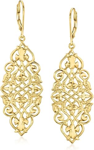Ross-Simons 18kt الذهب على أقراط إسقاط الإسترليني in Saudi Arabia