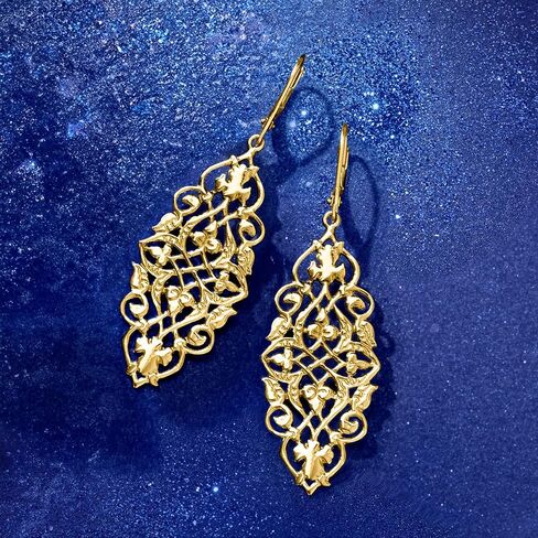 Ross-Simons 18kt الذهب على أقراط إسقاط الإسترليني in Saudi Arabia