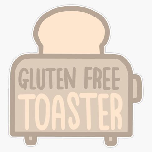Magnet Gluten Free Toaster Celiac Coeliac Magnetic Vinyl Sticker 5" in Saudi Arabia
