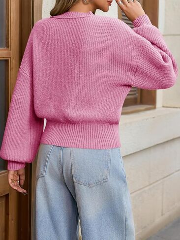 Saodimallsu Womens Batwing Long Sleeve Sweaters Casual Crewneck Loose Chunky Knit Fall Pullover Tops in Saudi Arabia