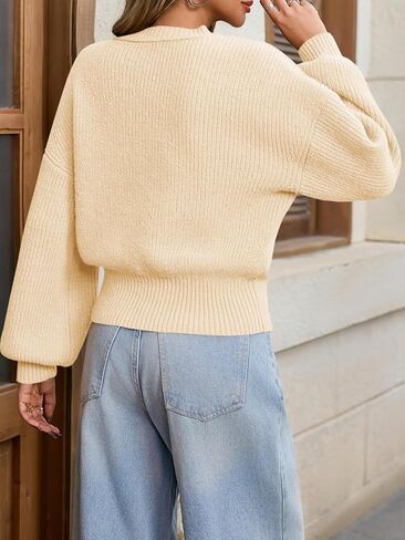 Saodimallsu Womens Batwing Long Sleeve Sweaters Casual Crewneck Loose Chunky Knit Fall Pullover Tops in Saudi Arabia