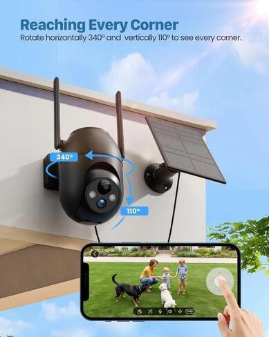 VicoHome CQ1 Wireless Security Camera Outdoor Solar – 2K HD, 360° View, Battery-Powered, AI Motion Detection, Two-Way Audio, Color Night Vision, IP65 Waterproof, Free Cloud & SD Storage in Kuwait
