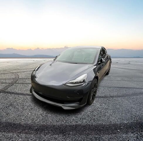 Ikon Motorsports ، Lip الأمامي المصد متوافق مع 2017-2023 Tesla Model 3 ، Ikon Style Front Lip Spoiler Dam Poly-Propylene-PP (Pactory Grade) in Kuwait
