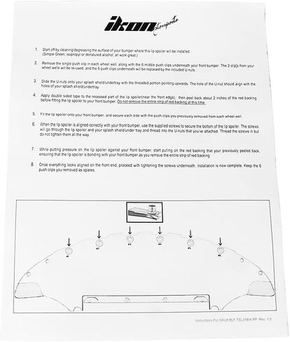 Ikon Motorsports ، Lip الأمامي المصد متوافق مع 2017-2023 Tesla Model 3 ، Ikon Style Front Lip Spoiler Dam Poly-Propylene-PP (Pactory Grade) in Kuwait