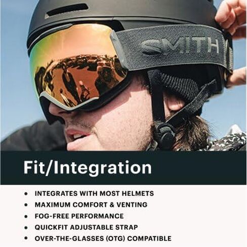 SMITH Reason OTG Snow Goggles – Adult Ski & Snowboarding Goggles with Carbonic-X Lens, Ventilation, Anti-Fog Performance & 100% UV Protection – for Men & Women in Kuwait
