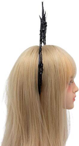 Black Gothic Spiked Halo Crown Mary Goddess Halo Women Halloween Cosplay Headwear For Wedding Party Photos in Saudi Arabia