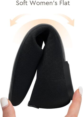 ALICEPUB Black Women's Flats Knit Ballet Flats Pointed Toe Flats Comfortable Slip On Flats Shoes Ballerina Flats Mesh Flats for Women Dress Flats Casual Work Flats Shoes, Size 10 in Saudi Arabia