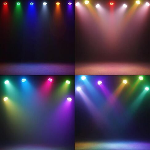 SHEHDS Zoom Par Lights LED 18x18W Wash/Strobe Effect Stage Light RGBWAP 6IN1 Uplights DMX512 الصوت المنشط RDM وظيفة DJ أضواء لعيد الميلاد ديسكو نادي حفلة رقص حفل زفاف بار in Saudi Arabia