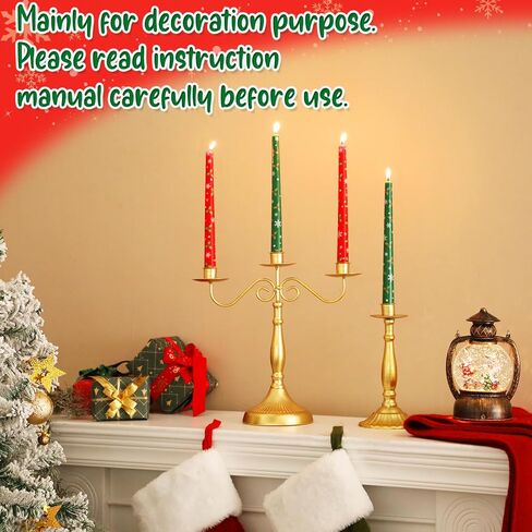 Tuitessine Christmas White Taper Candles 10 Inch Tall Set of 4 Unscented Christmas Tree Candlesticks Unique Christmas Gifts for Hostess Holiday Dinner Table Home Decorations (No Holder) in Kuwait