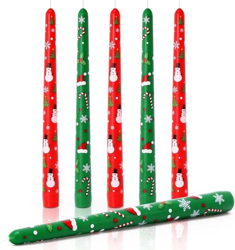 Tuitessine Christmas White Taper Candles 10 Inch Tall Set of 4 Unscented Christmas Tree Candlesticks Unique Christmas Gifts for Hostess Holiday Dinner Table Home Decorations (No Holder) in Kuwait