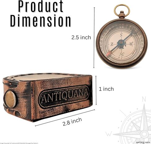 I Will Guide You Engraved Compass with Authentic Leather Case Brass Compass Directional Compass, Baptism Gifts for Boys & Girls, First Communion (BLC4) in Saudi Arabia