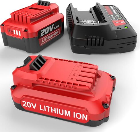 2Pack 6500mAh V20 Batteries for Craftsman 20V Max Battery CMCB202 CMCB204 CMCB206 + Dual Charger for Craftsman V20 Fast Charger in Kuwait