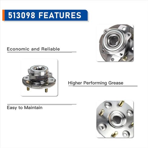 Parod 2PCS 513098 Front Wheel Hub & Bearing Assembly Fit for 1990-1997 Honda Accord ، 1997-1999 Acura CL 2.2L 2.3L L4 in Saudi Arabia