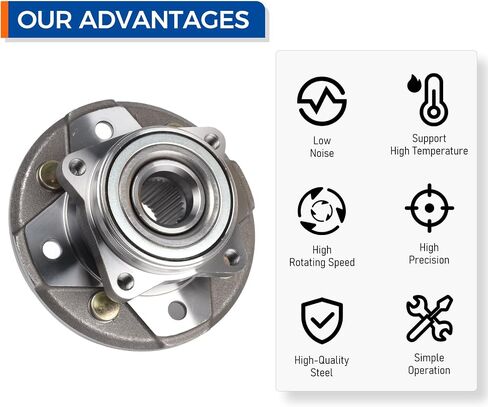 Parod 2PCS 513098 Front Wheel Hub & Bearing Assembly Fit for 1990-1997 Honda Accord ، 1997-1999 Acura CL 2.2L 2.3L L4 in Saudi Arabia