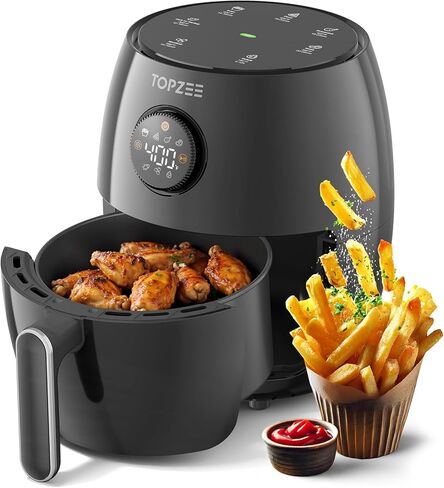 Small Compact Air Fryer, 4-in-1 Small Mini Airfryer, Bake, Roast, Reheat, 98% Less Oil, Light Grey in Saudi Arabia