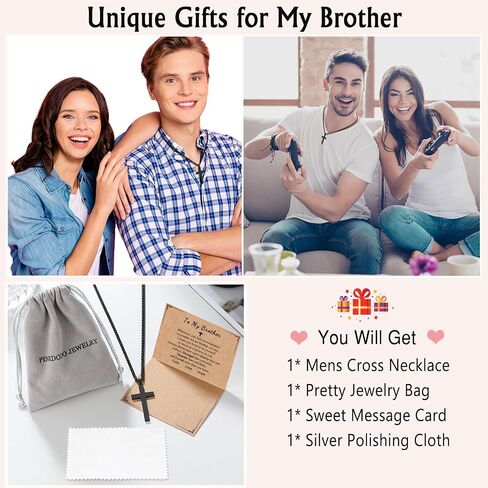 PINKDODO Cross Necklace for Men, Valentines Birthday Christmas Gifts for Son Grandson Nephew Brother Boyfriend Mens in Saudi Arabia