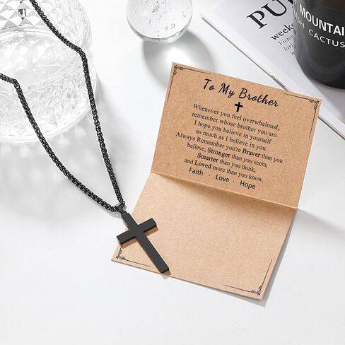PINKDODO Cross Necklace for Men, Valentines Birthday Christmas Gifts for Son Grandson Nephew Brother Boyfriend Mens in Saudi Arabia