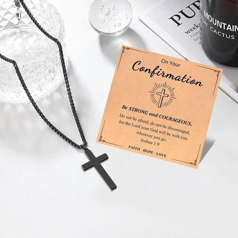 PINKDODO Cross Necklace for Men, Valentines Birthday Christmas Gifts for Son Grandson Nephew Brother Boyfriend Mens in Saudi Arabia