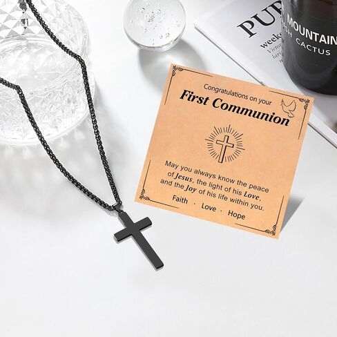 PINKDODO Cross Necklace for Men, Valentines Birthday Christmas Gifts for Son Grandson Nephew Brother Boyfriend Mens in Saudi Arabia