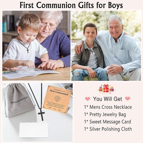 PINKDODO Cross Necklace for Men, Valentines Birthday Christmas Gifts for Son Grandson Nephew Brother Boyfriend Mens in Saudi Arabia