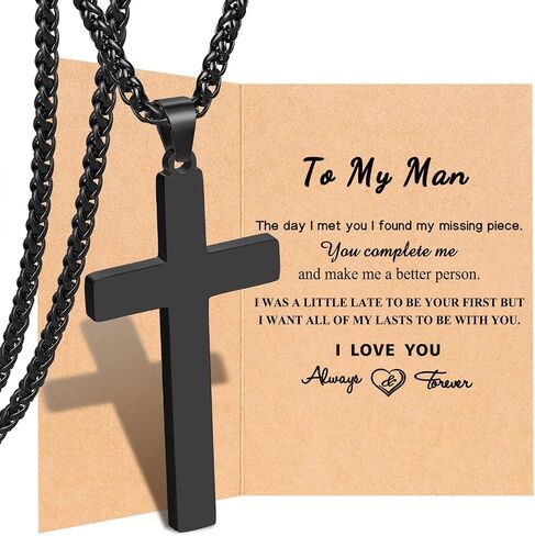 PINKDODO Cross Necklace for Men, Valentines Birthday Christmas Gifts for Son Grandson Nephew Brother Boyfriend Mens in Saudi Arabia