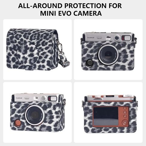 Accessories Kit for Fujifilm Instax Mini EVO Instant Camera, Including Mini EVO Clear Case, Lens Cap, Adjustable Black Camera Strap, Mini Photo Album, Screen Protector, DIY Sticker (No Camera) in Kuwait