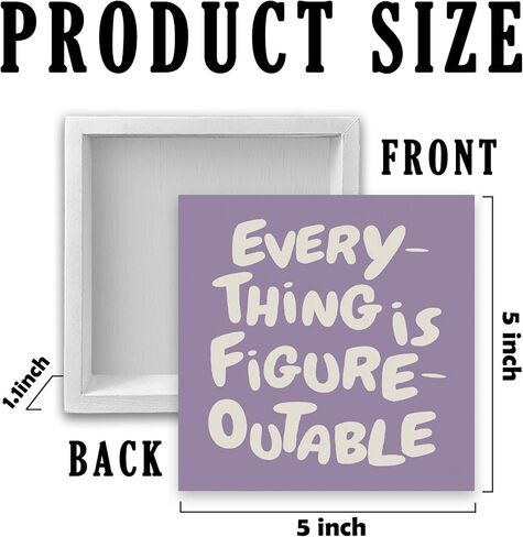 ديكور المكتب الأرجواني الملهم ، كل شيء هو إكسسوارات مكتب تحفيزية قابلة للتحفيز علامة خشبية ، هدايا ملهمة للنساء ، جدار الجدار الجدر in Kuwait