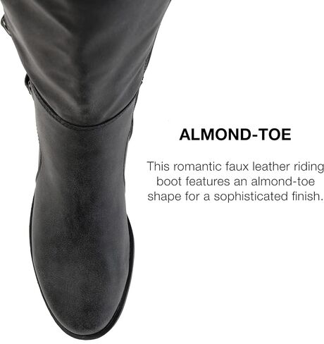 Journee Womens Carly Extra Wide Calf Stacked Heel Riding Boots in Kuwait