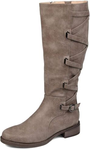 Journee Womens Carly Extra Wide Calf Stacked Heel Riding Boots in Saudi Arabia