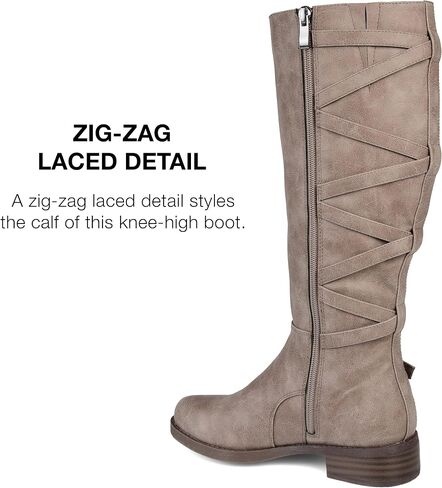 Journee Womens Carly Extra Wide Calf Stacked Heel Riding Boots in Saudi Arabia