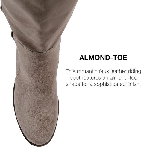 Journee Womens Carly Extra Wide Calf Stacked Heel Riding Boots in Saudi Arabia