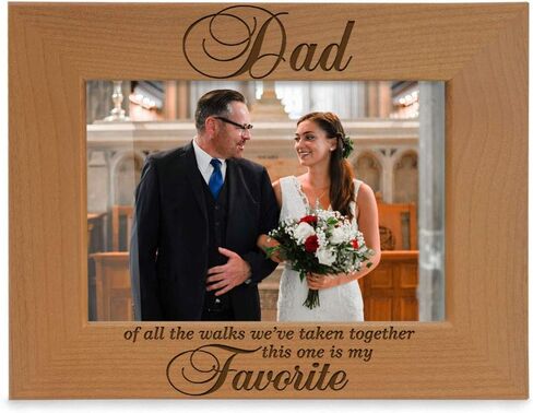KATE POSH Dad of All The Walks We've Taken Together This one is My Favorite. Engraved Natural Wood Picture Frame, Father of The Bride Wedding Gifts, Thank You Dad, Best Dad Ever (5x7-Vertical) in Kuwait