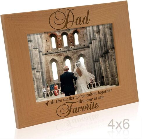 KATE POSH Dad of All The Walks We've Taken Together This one is My Favorite. Engraved Natural Wood Picture Frame, Father of The Bride Wedding Gifts, Thank You Dad, Best Dad Ever (5x7-Vertical) in Kuwait