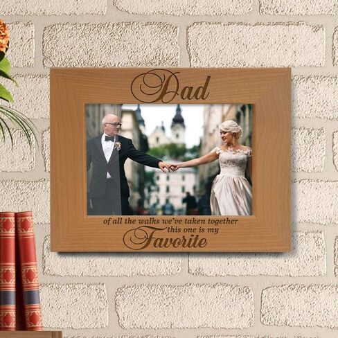 KATE POSH Dad of All The Walks We've Taken Together This one is My Favorite. Engraved Natural Wood Picture Frame, Father of The Bride Wedding Gifts, Thank You Dad, Best Dad Ever (5x7-Vertical) in Kuwait