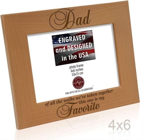 KATE POSH Dad of All The Walks We've Taken Together This one is My Favorite. Engraved Natural Wood Picture Frame, Father of The Bride Wedding Gifts, Thank You Dad, Best Dad Ever (5x7-Vertical) in Kuwait